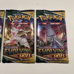 2021 Pokemon Evolving Skies Booster Complete Art Set (4 Packs) FACTORY SEALED - Image 3