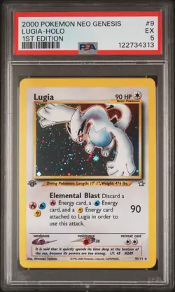 2000 POKEMON NEO GENESIS 1ST ED #9 LUGIA-HOLO PSA 5 - Image 1