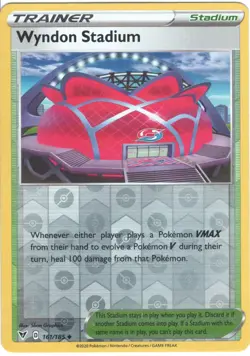 Wyndon Stadium #161/185 Reverse Holo 2020 Pokemon Vivid Voltage LP - Image 1
