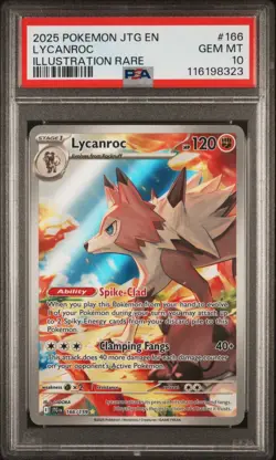 2025 Lycanroc 166/159 Illustration Rare Pokemon Journey Together PSA 10 - Image 1