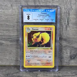 CGC NM/MINT+ 8 Flareon Holo 3/64 1999 Jungle Pokemon Card - Image 1