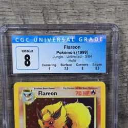 CGC NM/MINT+ 8 Flareon Holo 3/64 1999 Jungle Pokemon Card - Image 2