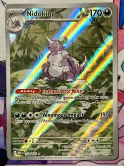 Nidoking 174/165 MEW: 151 English Pokemon Card NM - Image 1