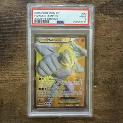 2015 Machamp EX 90/98 PSA 9 Mint Full Art Pokemon Card Ancient Origins - Image 1