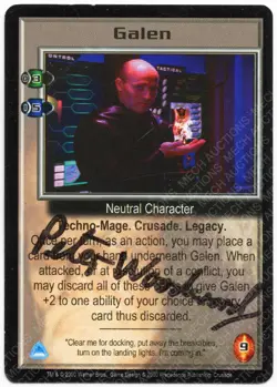Babylon 5 CCG Crusade Embossed Card Galen Peter Woodward Autograph Thick Scratch - Image 1