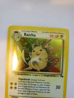 Raichu Fossil Set Holo Pokemon Card Base Jungle WOTC - Image 4