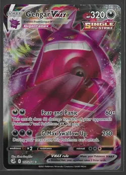 Pokemon TCG Card Gengar VMAX 157/264 SWSH08 Fusion Strike Holo NM Ultra RARE - Image 1