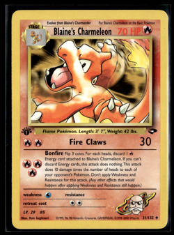 Blaine's Charmeleon Gym Challenge 031/132 Non Holo Pokemon Card 1st Edition - Image 1