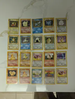 Vintage pokemon Cards, Set Of 20: Machamp, Snorlax, Eevee, Dragonair, Squirtle - Image 1