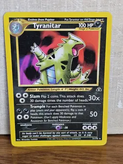 Tyranitar 31/75 Neo Discovery Non Holo Rare WotC Vintage Pokemon TCG Card - Image 1