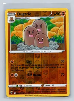 Dugtrio #085/189 SWSH03: Darkness Ablaze Reverse Holo Uncommon - Pokemon Card D4 - Image 1