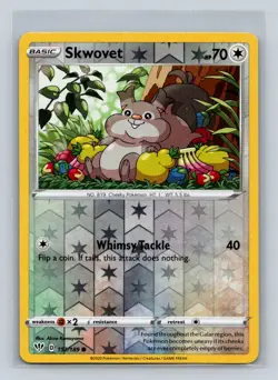 Skwovet #152/189 SWSH03: Darkness Ablaze Reverse Holo Common - Pokemon Card D4 - Image 1