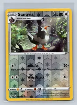 Staravia #146/189 SWSH03: Darkness Ablaze Reverse Holo Uncommon Pokemon Card D5 - Image 1