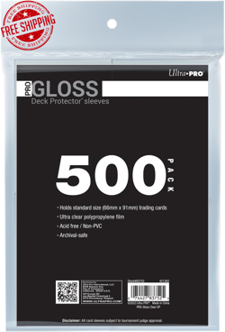 - 500Ct Clear Pro-Gloss Standard Card Sleeve Deck Protector, Protect & Store Col - Image 1