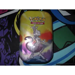 Pokemon TCG Mewtwo Tin 2022 Collectible Trading Card Game Storage Factory SEALED - Image 1