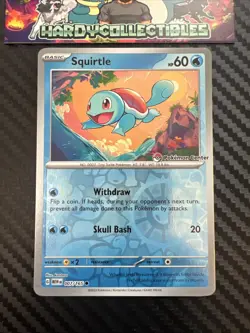 Squirtle 007/165 Pokemon Center Stamped Promo Reverse Holo Card NM - Image 1