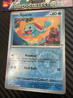 Squirtle 007/165 Pokemon Center Stamped Promo Reverse Holo Card NM - Image 2