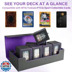 Jaffzora Card Deck Box for MTG Commander, Large 6 in 1 Card Storage Display C - Image 4