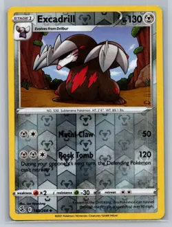 Excadrill #183/264 SWSH08: Fusion Strike Reverse Holo Uncommon - Pokemon F35 - Image 1