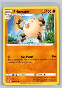 Primeape #134/264 SWSH08: Fusion Strike Uncommon - Pokemon Cards F37 - Image 1