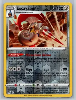 Escavalier #101/172 SWSH09: Brilliant Stars Reverse Holo Rare - Pokemon F35 - Image 1