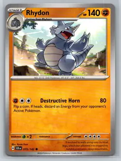 Rhydon #075/142 Stellar Crown Common - Pokemon Cards F38 - Image 1
