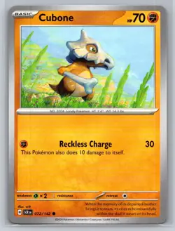 Cubone #072/142 Stellar Crown Common - Pokemon Cards F37 - Image 1