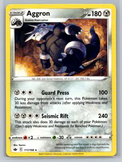 Aggron #111/198 SWSH06: Chilling Reign Rare - Pokemon Cards F35 - Image 1