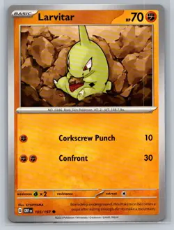 Larvitar #105/197 SV03: Obsidian Flames Common - Pokemon Cards F37 - Image 1