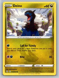 Deino #113/203 SWSH07: Evolving Skies Common - Pokemon Cards F36 - Image 1