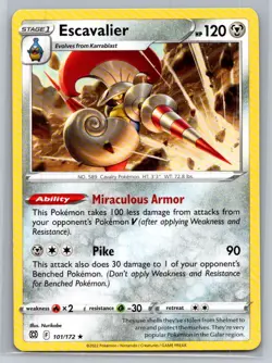 Escavalier #101/172 SWSH09: Brilliant Stars Rare - Pokemon Cards F35 - Image 1