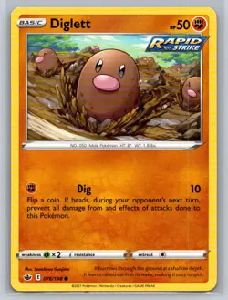 Diglett #076/198 SWSH06: Chilling Reign Common - Pokemon Cards F37 - Image 1