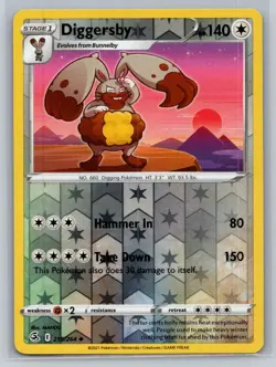 Diggersby #215/264 SWSH08: Fusion Strike Reverse Holo Uncommon - Pokemon F35 - Image 1