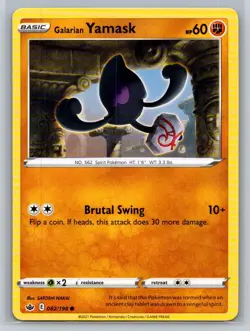 Galarian Yamask #082/198 SWSH06: Chilling Reign Common - Pokemon Cards F38 - Image 1