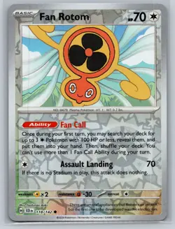 Fan Rotom #118/142 Stellar Crown Reverse Holo Common - Pokemon Cards F35 - Image 1
