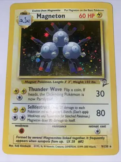 Pokemon TCG Magneton Base Set Holo Rare Card 9/102 - Image 1