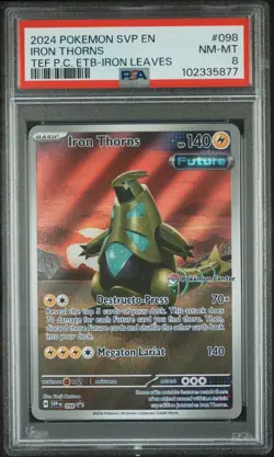 2024 POKEMON SVP EN-SV BLACK STAR PROMO #098 IRON THORNS PSA 8 - Image 1