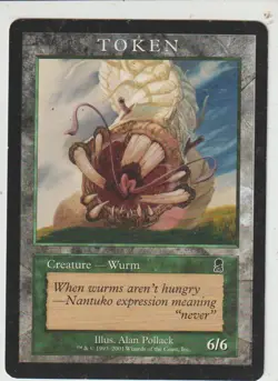 x1 carte Wurm Token (Green 6/6) Player Rewards Promos MAGIC MTG ENGLISH EX-NM - Image 1