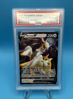 2022 Pokemon SWSH Brilliant Stars #122 Arceus V PSA 10 122 - Image 1
