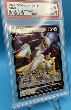 2022 Pokemon SWSH Brilliant Stars #122 Arceus V PSA 10 122 - Image 3