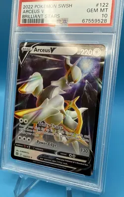 2022 Pokemon SWSH Brilliant Stars #122 Arceus V PSA 10 122 - Image 4