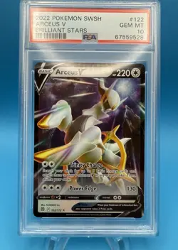 2022 Pokemon SWSH Brilliant Stars #122 Arceus V PSA 10 122 - Image 5