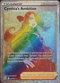 Cynthia's Ambition Rainbow Secret Rare - 178/172 - Brilliant Stars Pokemon 2022 - Image 1