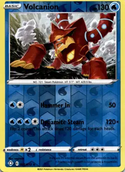 Pokemon Shining Fates Volcanion Rare Reverse Holo 025/072 NM - Image 1