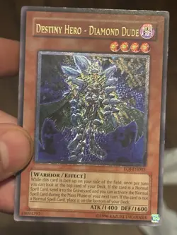 Yugioh Destiny Hero - Diamond Dude EOJ-EN003 Ultimate Rare NA Enhanced Print LP - Image 1