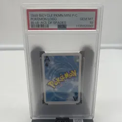 1999 BICYCLE POKEMON MINI PLAYING CARDS BLUE DECK POKEMON LOGO PSA 10 - Image 1