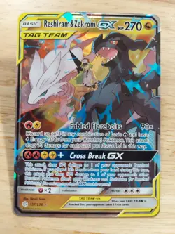 Reshiram & Zekrom GX 157/236 Cosmic Eclipse NM Ultra Rare Pokemon Card - Image 1