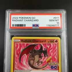 PSA 10 Radiant Charizard 011/078 Pokemon Go Holo Graded Pokemon Card - Image 2