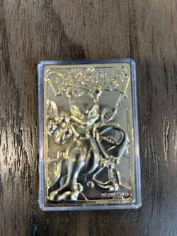 1999 Pokemon 23K Gold Plated Mewtwo Card Burger King Poke Ball - Image 2