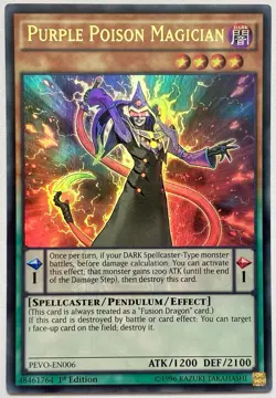 PEVO-EN006 Purple Poison Magician - Ultra Rare 1st Edition Near Mint YuGiOh Card - Image 1